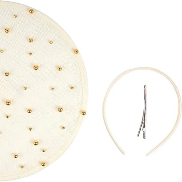 Fascinator Hat Cocktail Tea Party White - Picture 2 of 5